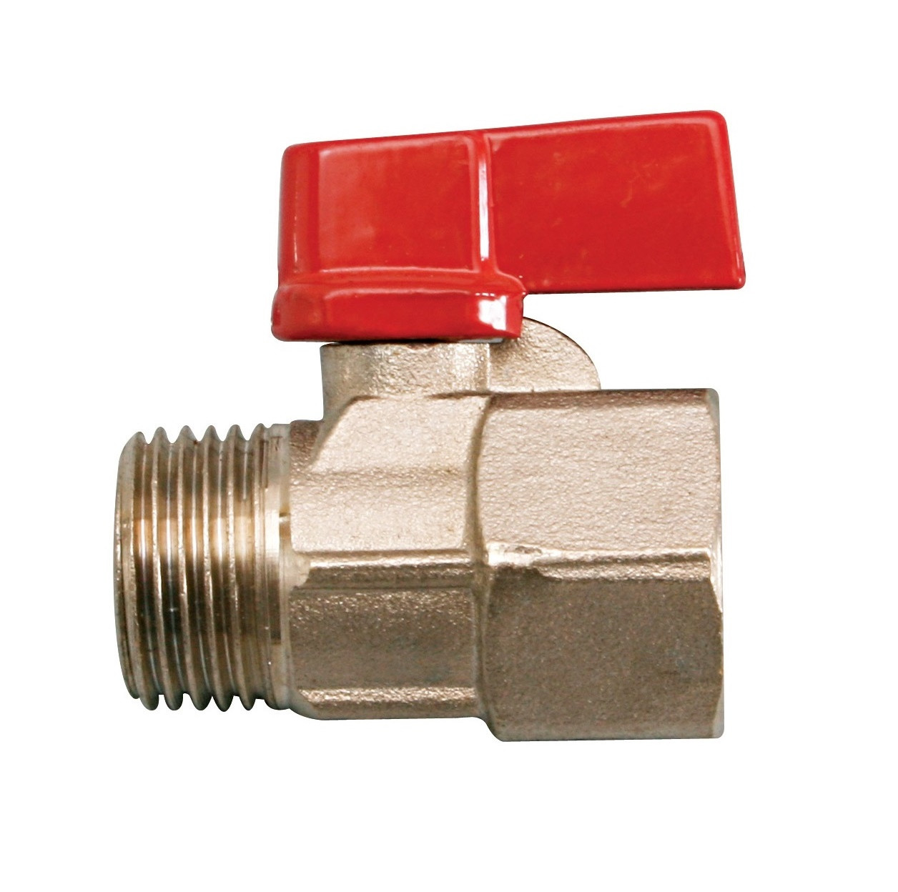 Mini-válvula Esfera 1/2'' Bsp (ixe) Manopla Vermelho - Jackwal