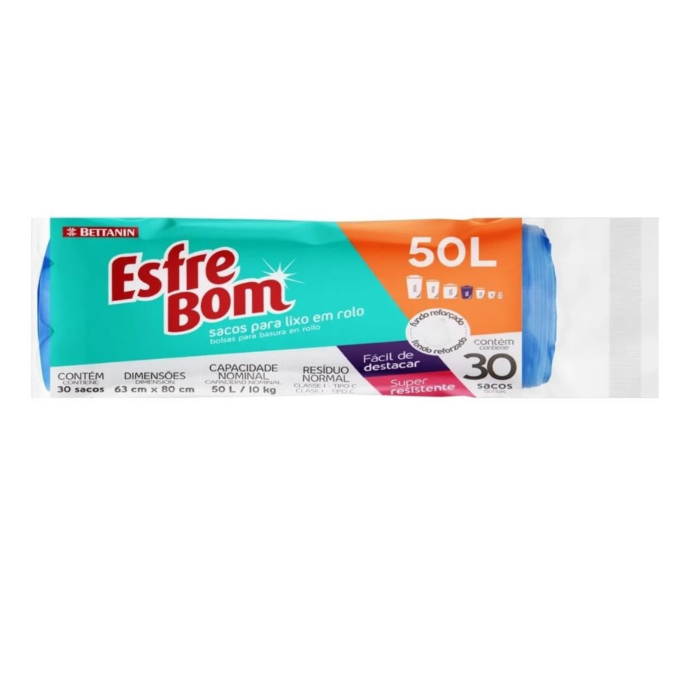 Saco para Lixo 50 Litros em Rolo Bettanin Reforçado