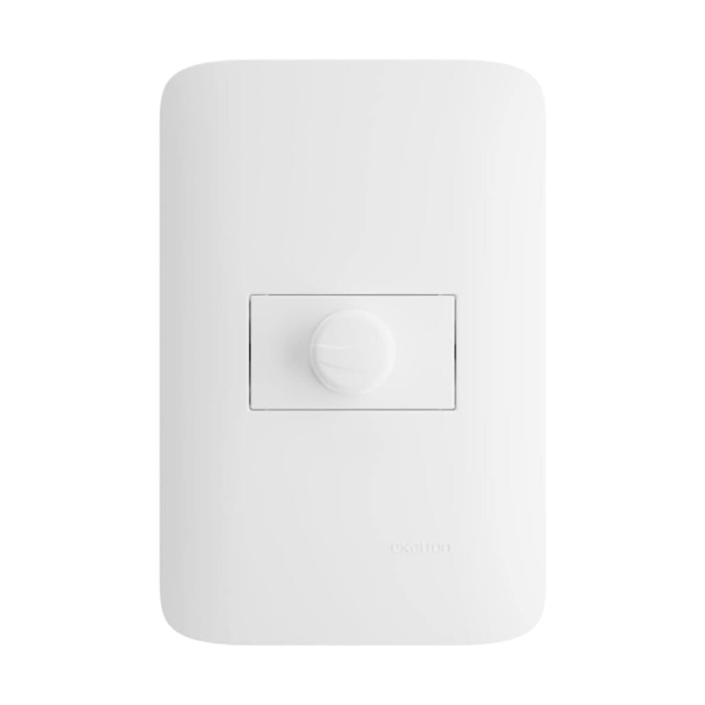 Interruptor Dimmer Bivolt Rotativo Ventilador Lâmpada Exatron Leco4006 - Branco