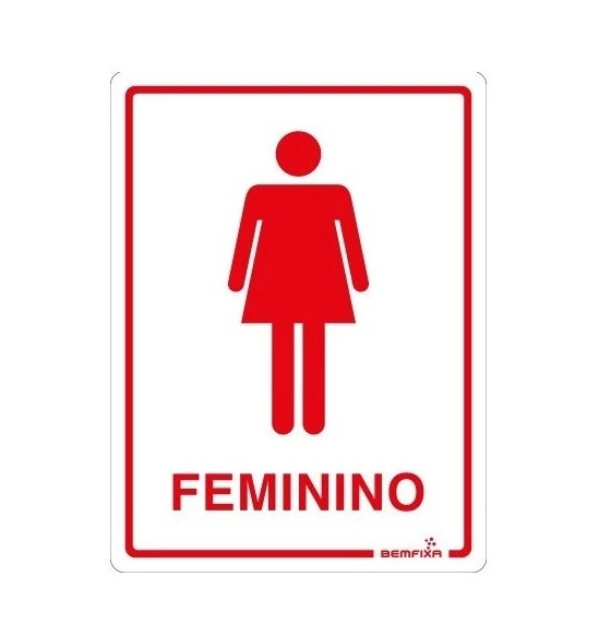 Placa Sinalização 15x20 Feminino -  Bemfixa