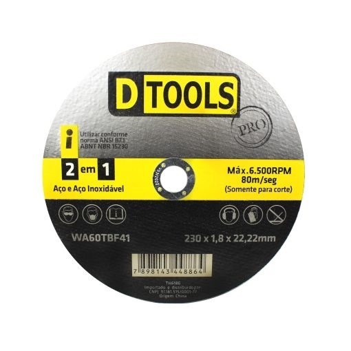 Disco de Corte Aço/inox 9''x 1,8mm - Dtools