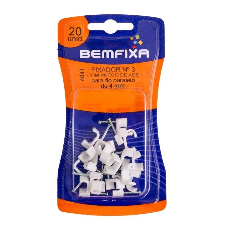 Fixador para Fio Paralelo com Prego Nº 3 com 20 Unidades - Bemfixa