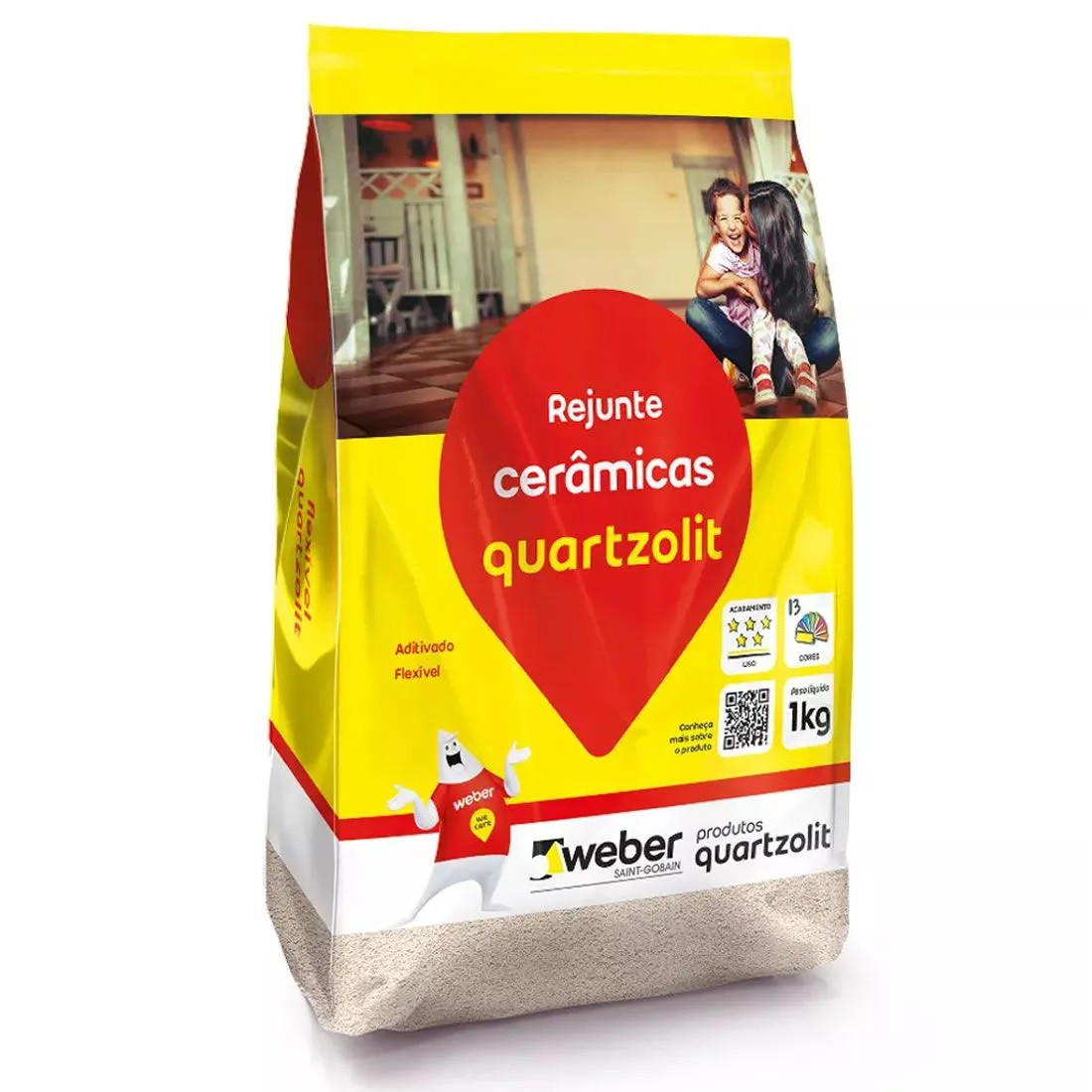 Rejunte Flexível Palha 1kg - Quartzolit