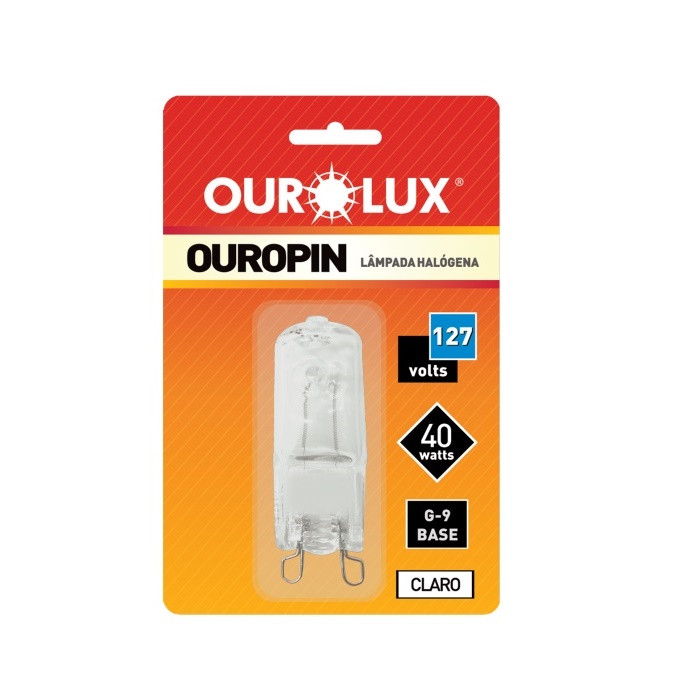 Lâmpada Halógena Ouropin G9 40w 127v Clara - Ourolux