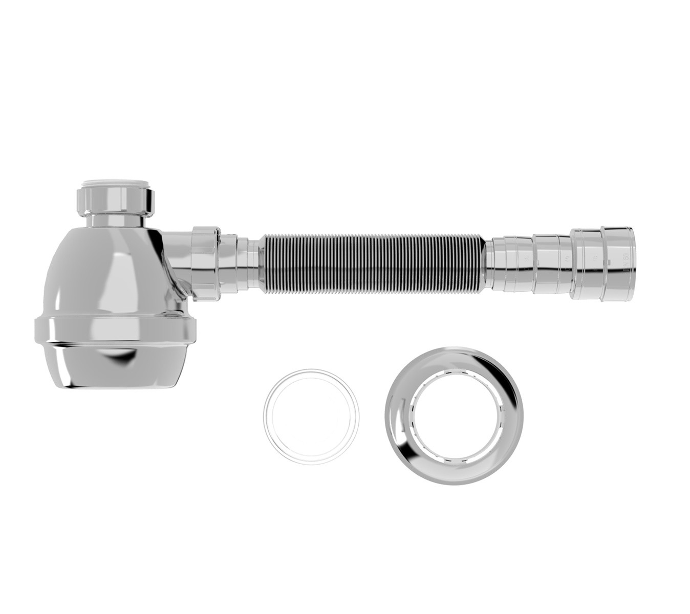 Sifão Copo Universal Metalizado para Pias e Tanques -  Blukit