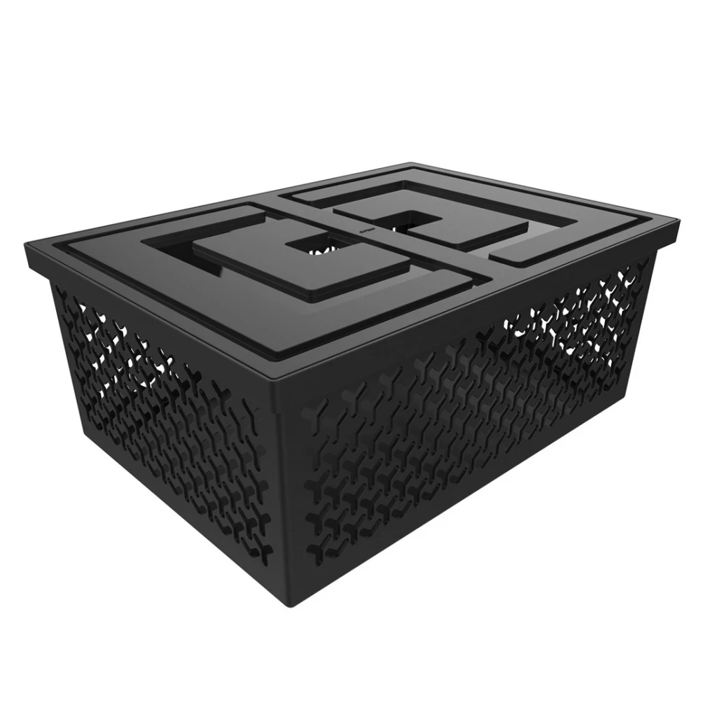 Cesto Organizador Médio com Tampa Preto -  Crippa