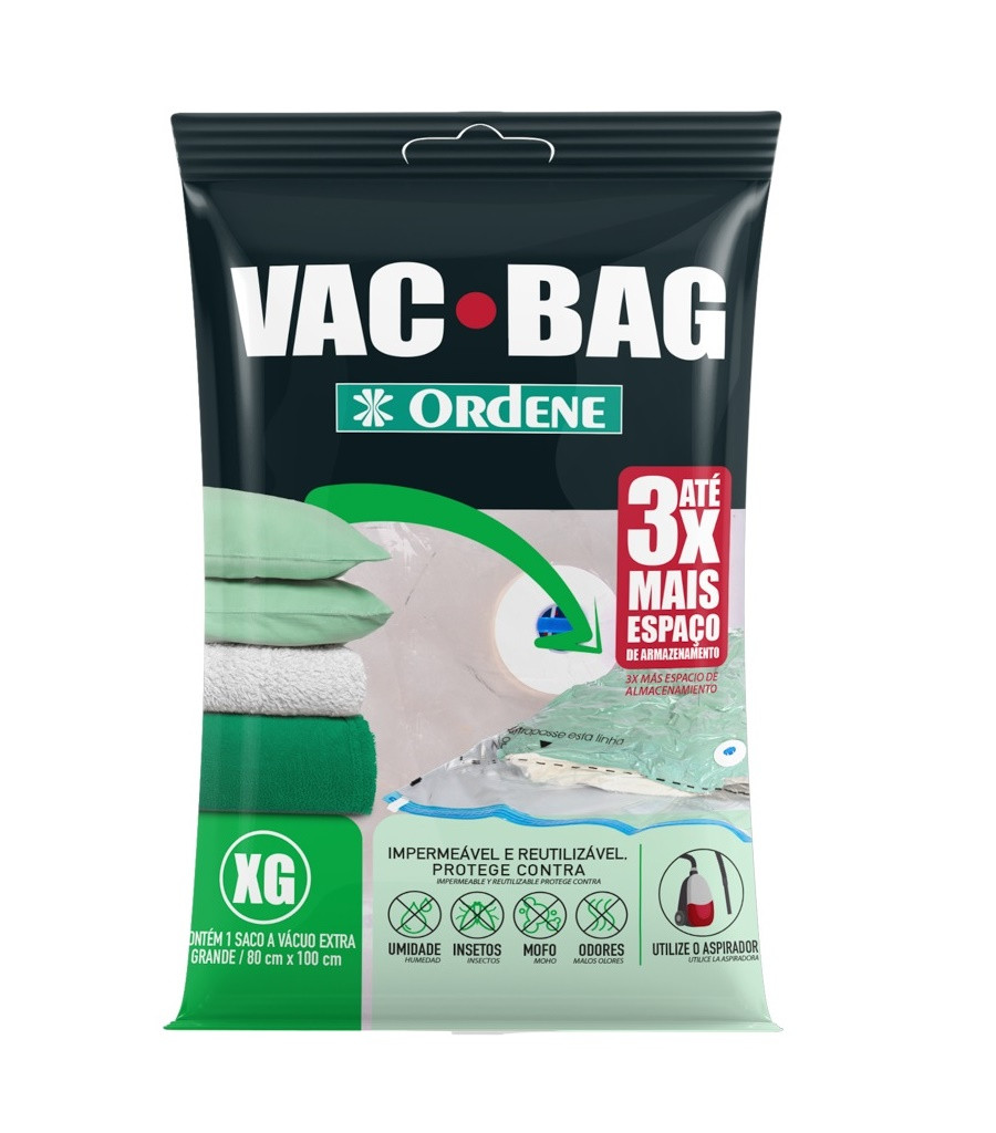 Saco a Vácuo  Extra Grande 80x100 Cm para Armazenamento Ordene