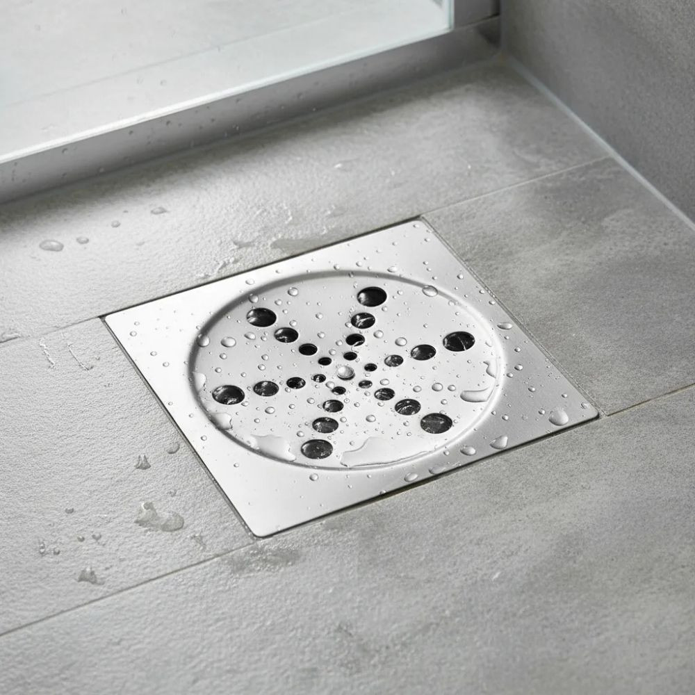 Grelha Inox para Ralo 15x15 Quadrada com Caixilho Padova