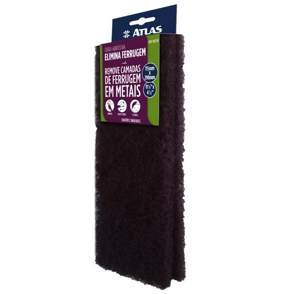 Fibra Abrasiva Elimina Ferrugem Vermelha 11x27cm - Atlas