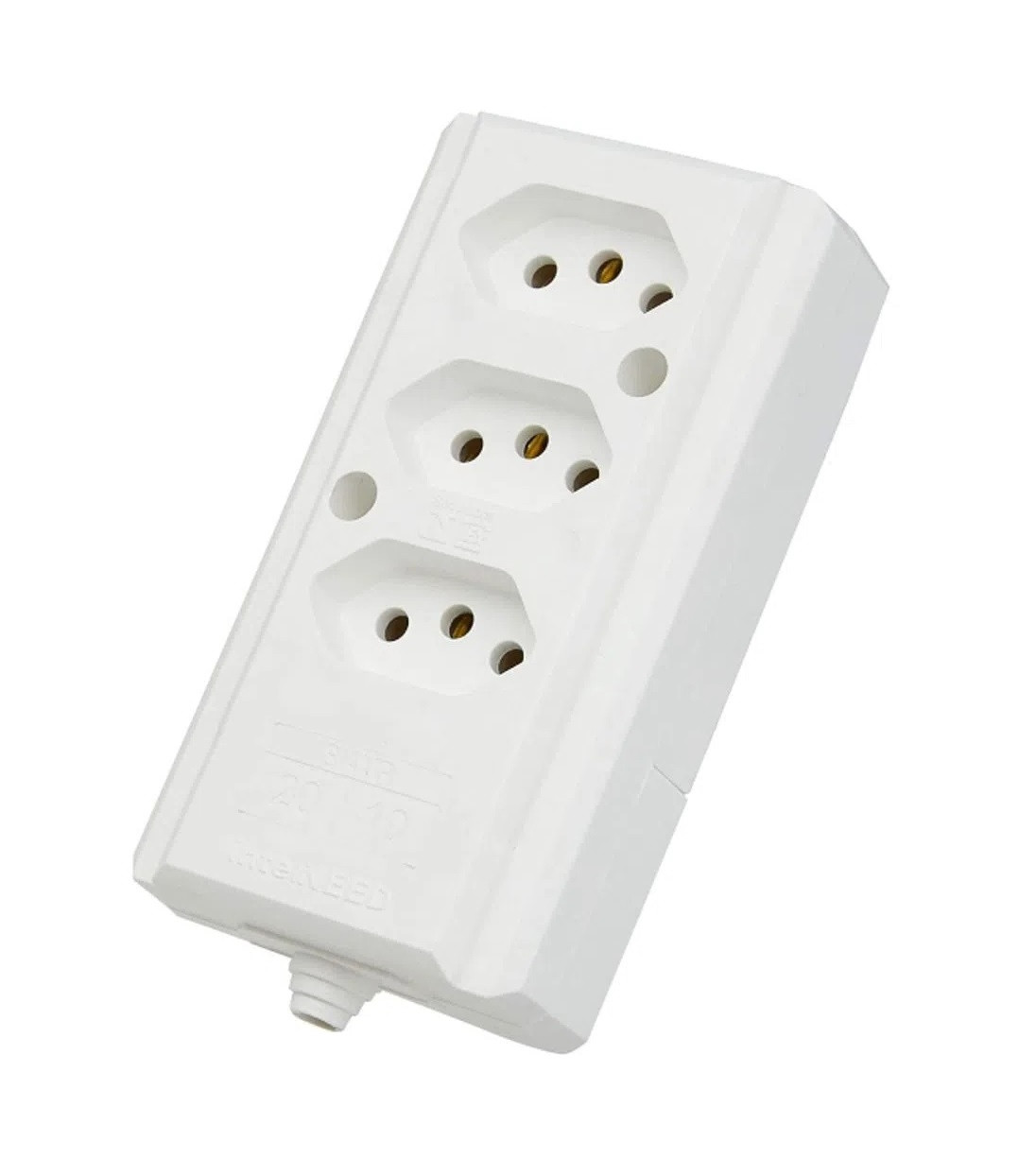 Tomada Barra Tripla 2p+t 20a Branca - Interneed