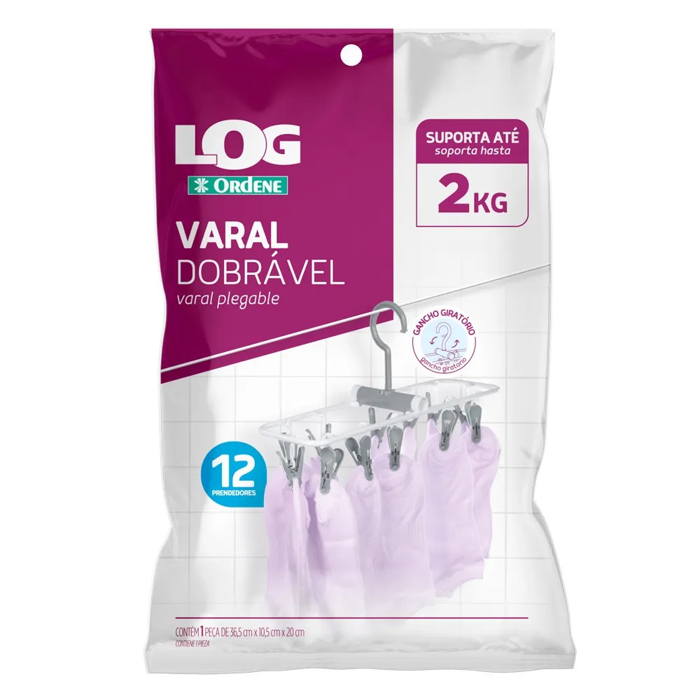 Varal Dobrável com 12 Prendedores  - Ordene
