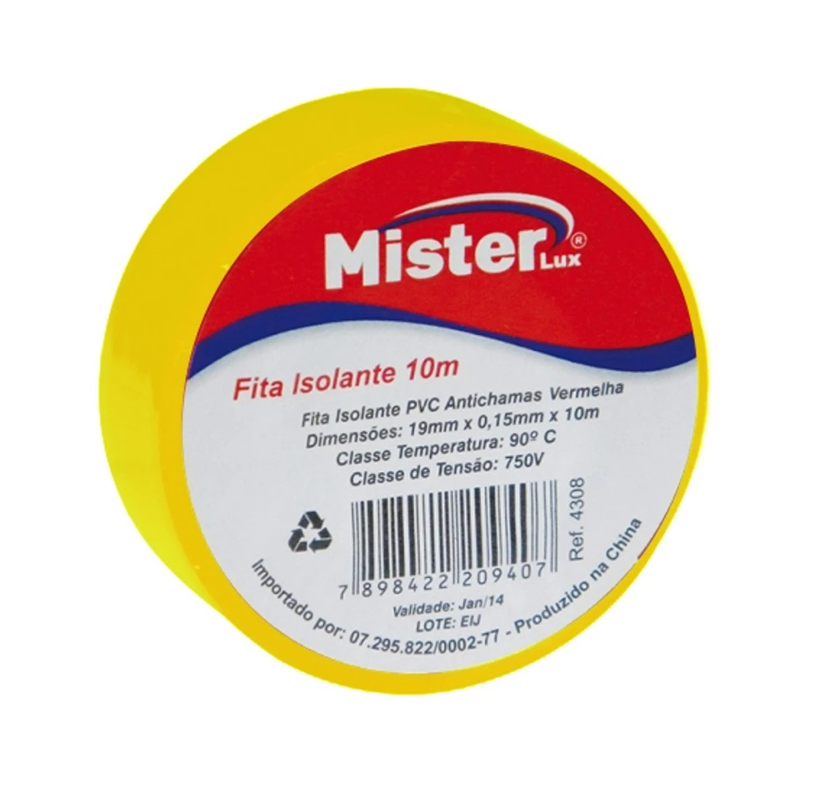 Fita Isolante Amarela 10 Metros - Mister