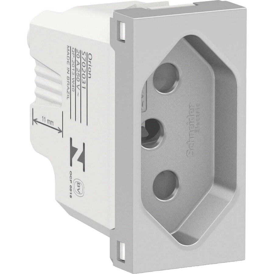 Módulo Tomada 2 Polos + Terra 20a 250v Orion Cinza