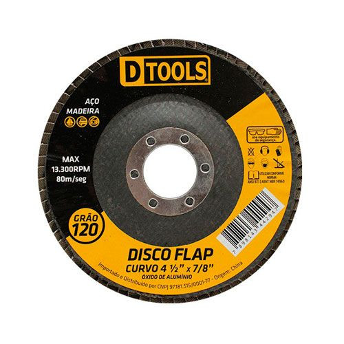 Disco Flap Curvo 4,5" Grão 120 - Dtools
