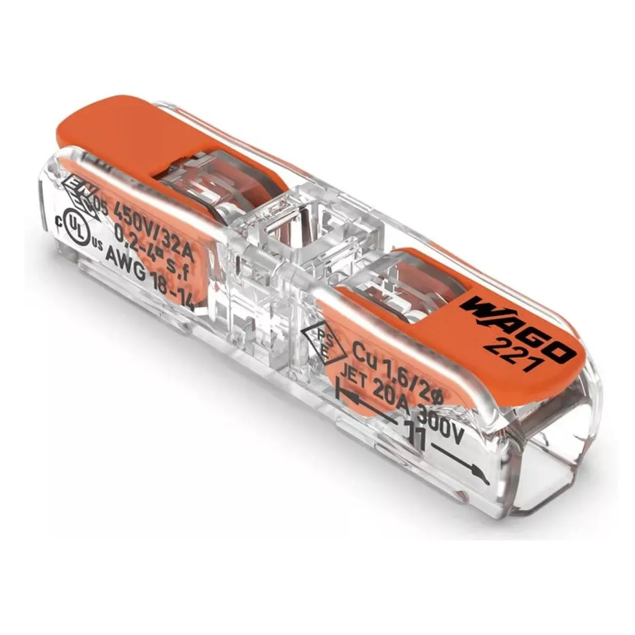 Conector Linha com 2 Condutores 2,5mm 4mm 221-2411 - Wago