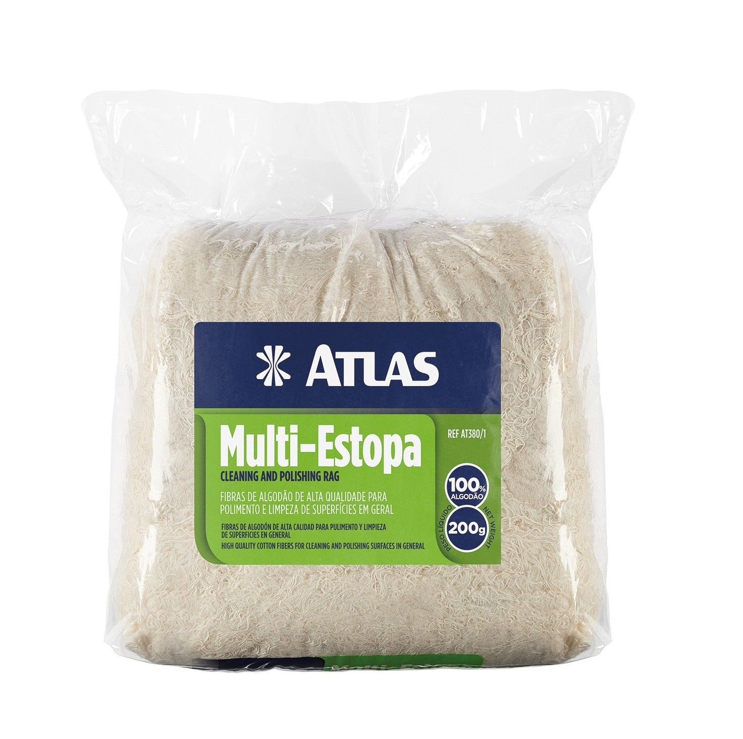 Estopa de Algodão Multiuso 200 G para Limpeza e Polimento