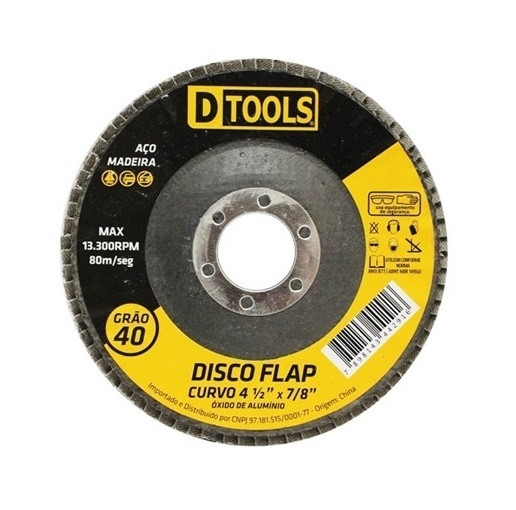 Disco Flap Curvo 4,5" Grão 100 -  Dtools