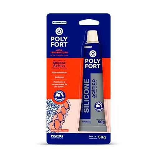 Silicone Alta Temperatura 50g Vermelho - Polystic