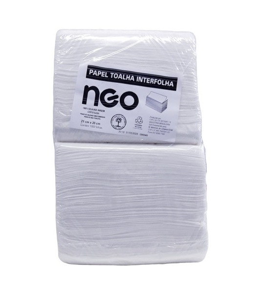 Papel Toalha 100% Fibranaturais 20x21cm com 1000 Folhas