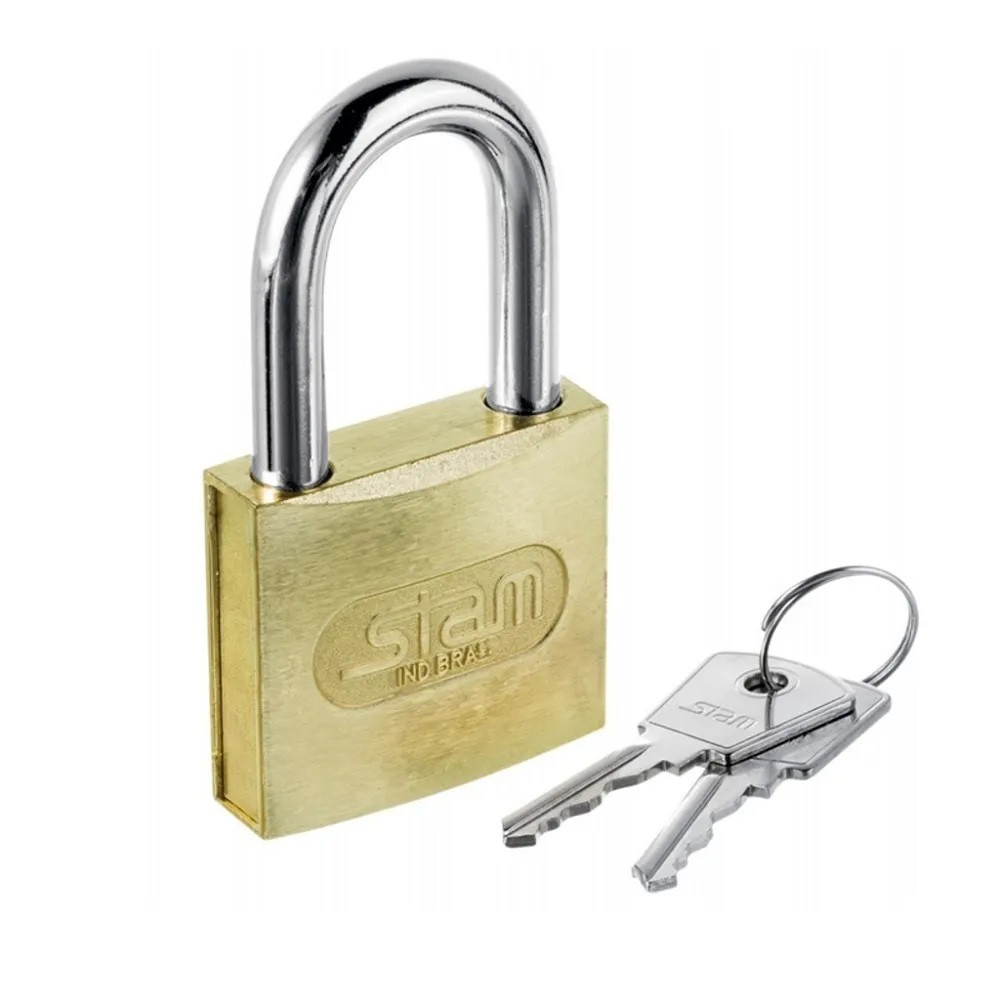 Cadeado 40mm Zamac Latonado - Stam