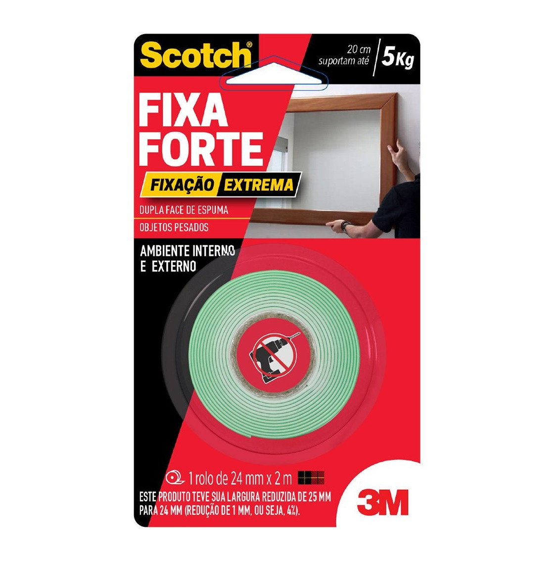 Fita Dupla Face Extrema 5kg 24mm X 2m - 3m