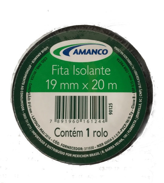 Fita Isolante Preta 20m Antichama - Amanco