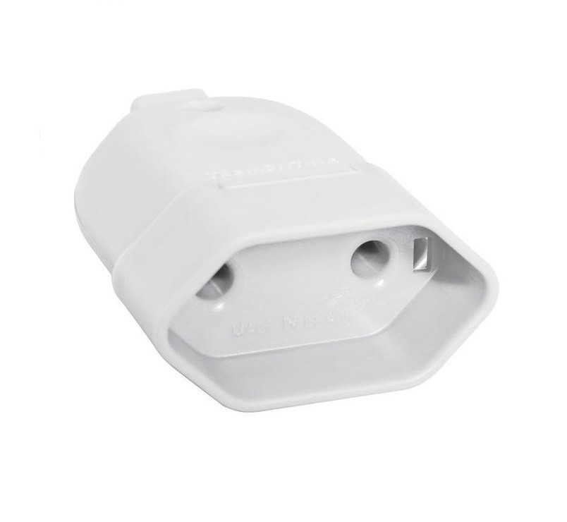 Plugue Fêmea 2p 10a 250v Branco - Tramontina