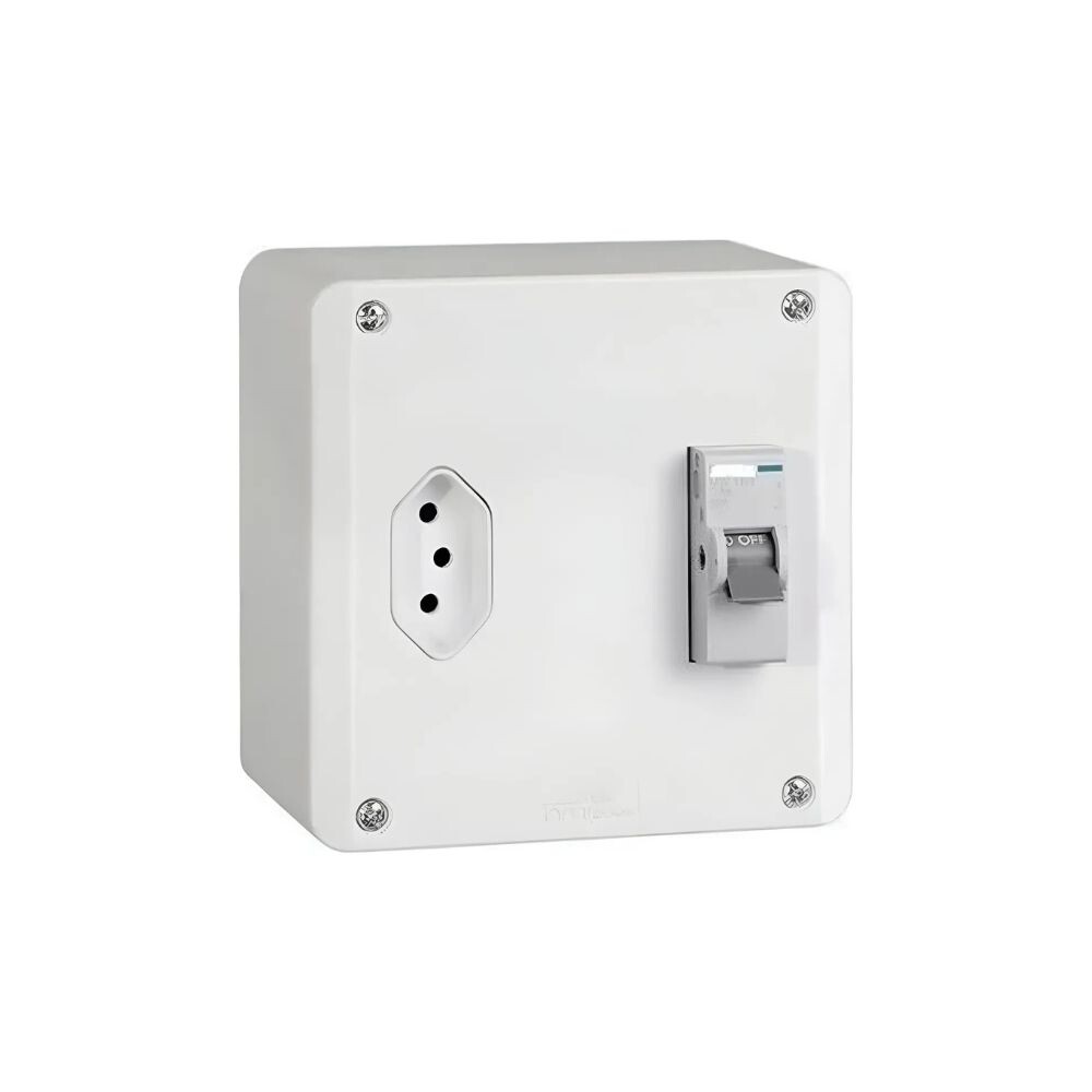 Caixa Cd Embutir 2p+t 20a para Ar Condicionado com Tomada - Mectronic