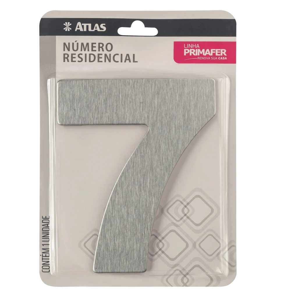 Número Residencial 7 Escovado - Atlas