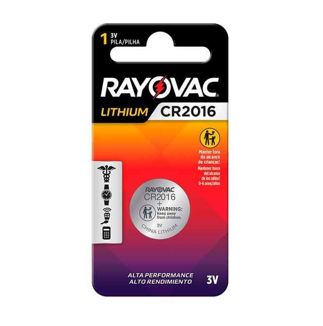 Pilha Eletrônica Cr2016 3v Lithium - Rayovac