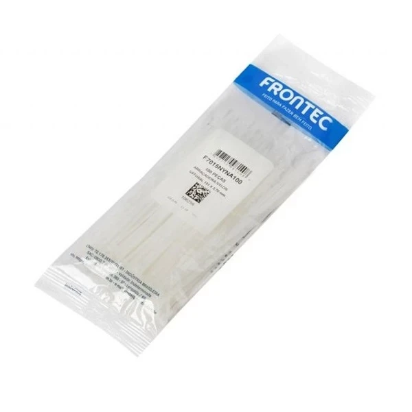 Abraçadeira Nylon 400x4,8mm Branca com 100 Peças - Frontec