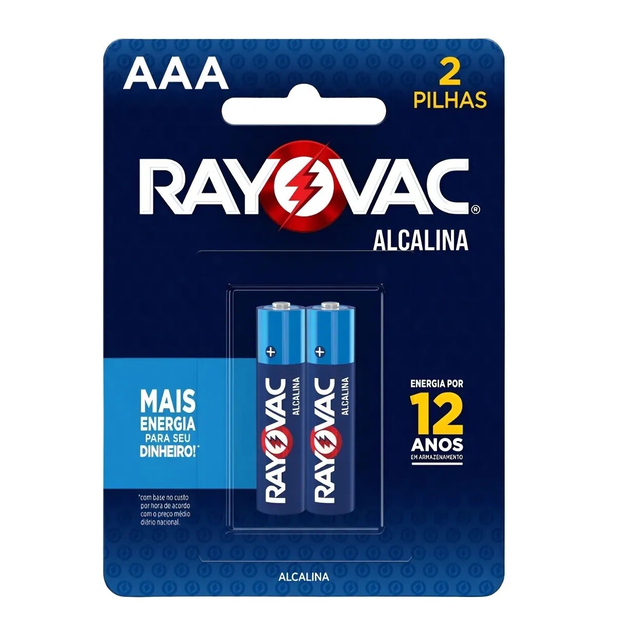 Pilha Alcalina  Palito Aaa Rayovac Cartela com 2 Unidades
