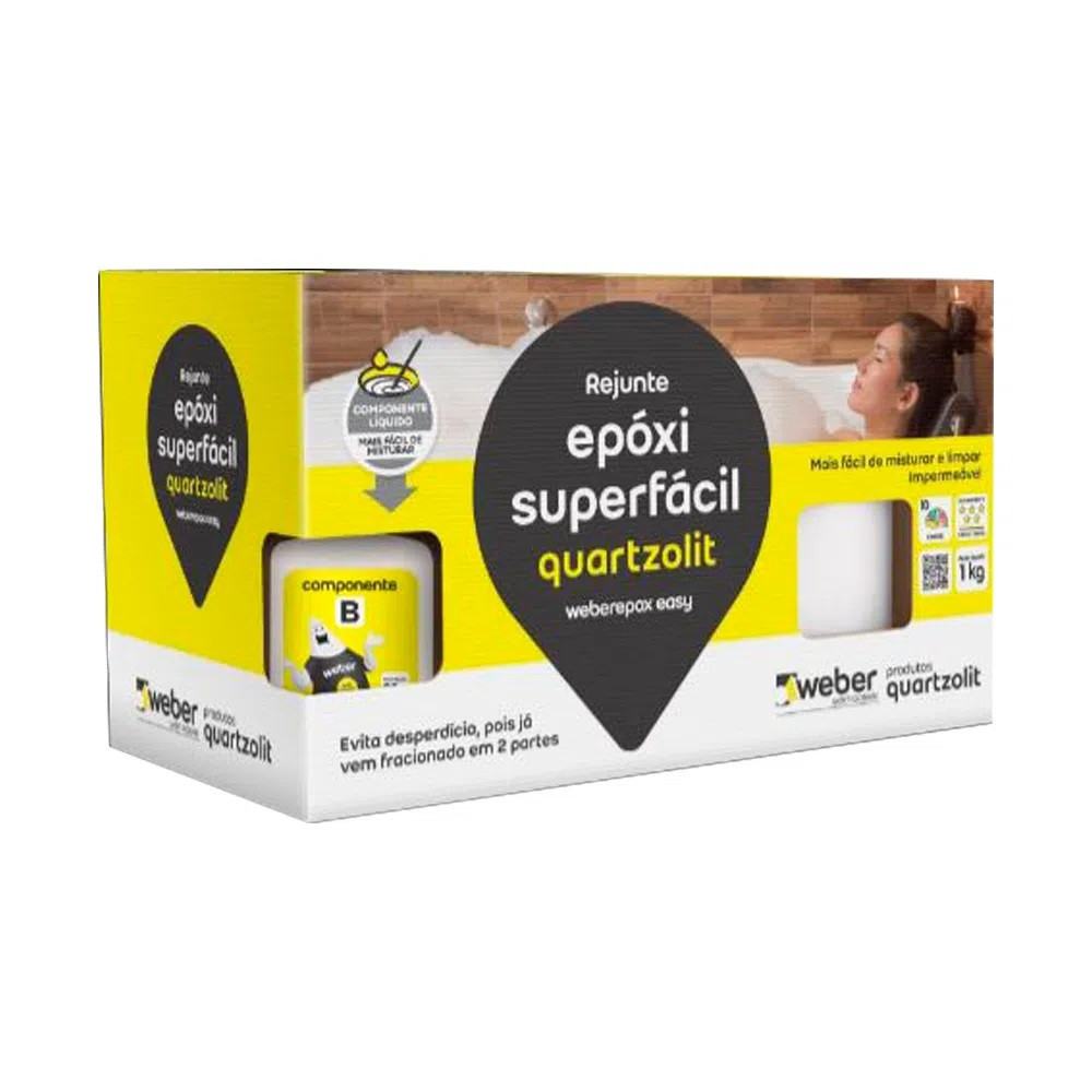 Rejunte Epóxi Branco 1kg - Quartzolit
