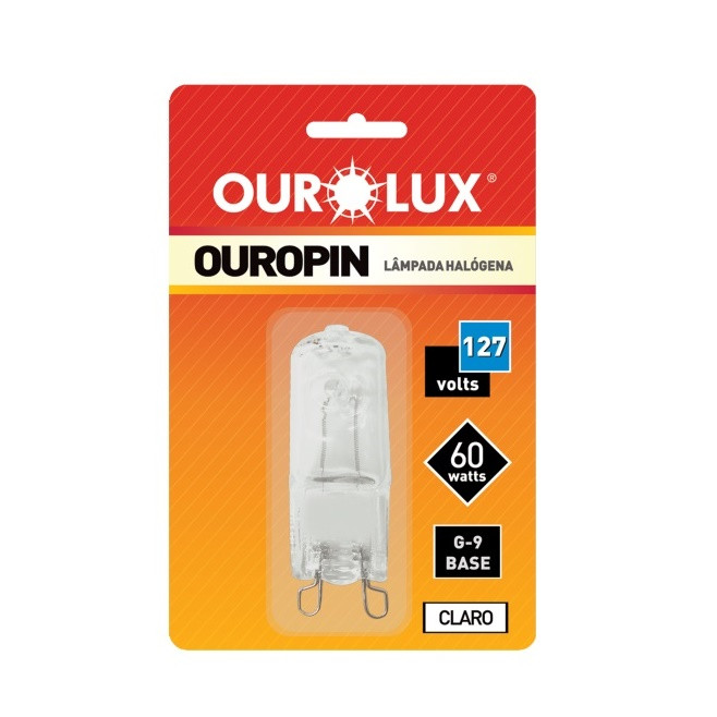 Lâmpada Halógena Ouropin G9 60w 127v Clara - Ourolux