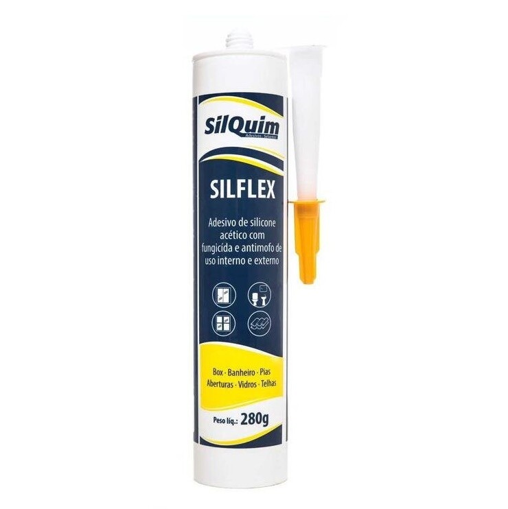 Silicone Silflex Acético Externo Branco 280g Silquim