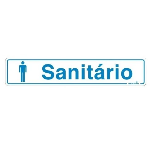Placa Sinalização 5x25  Sanitário Masculino - Bemfixa