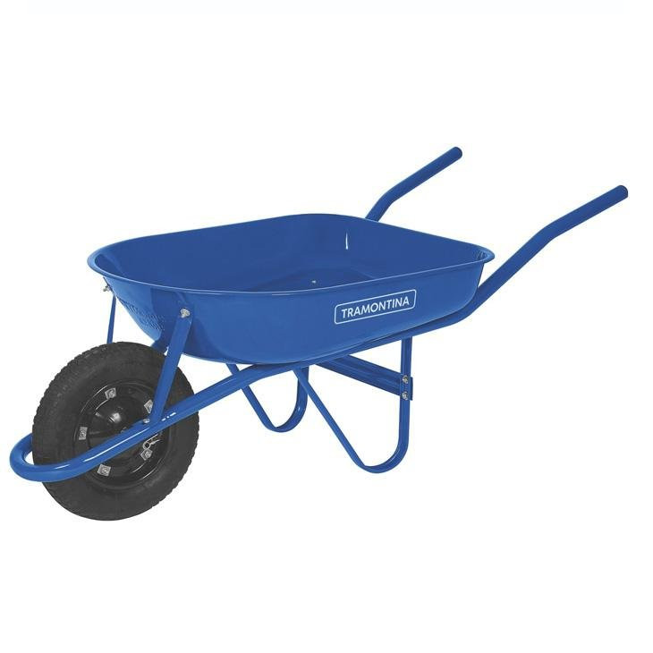 Carrinho de Mão com Caçamba Metálica Azul 50 Litros - Tramontina