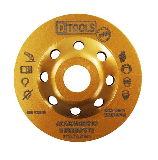 Disco de Desbaste e Acabamento 115x22,23mm 4.1/2  - Dtools