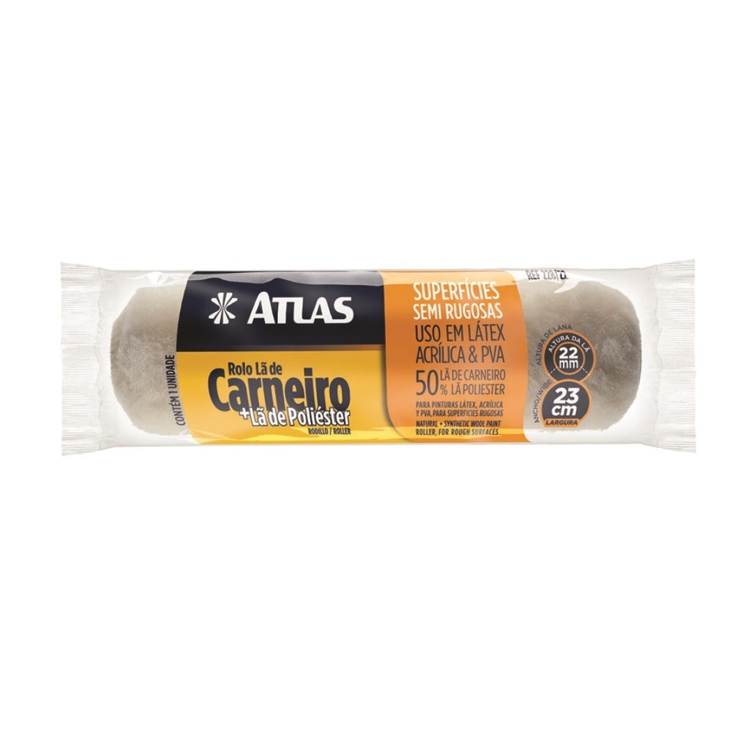 Rolo Pintura Lã Cardeiro 23cm Atlas