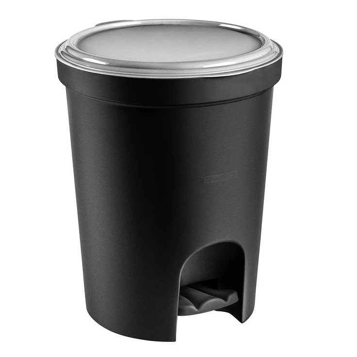 Lixeira 13,5l com Pedal Preta - Sanremo