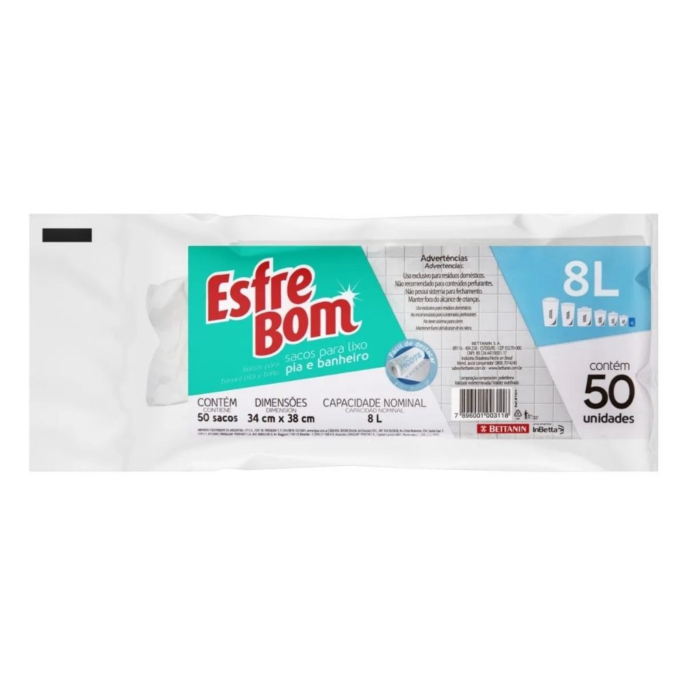 Saco para Lixo 8 Litros em Rolo para Pia Bettanin Resistente