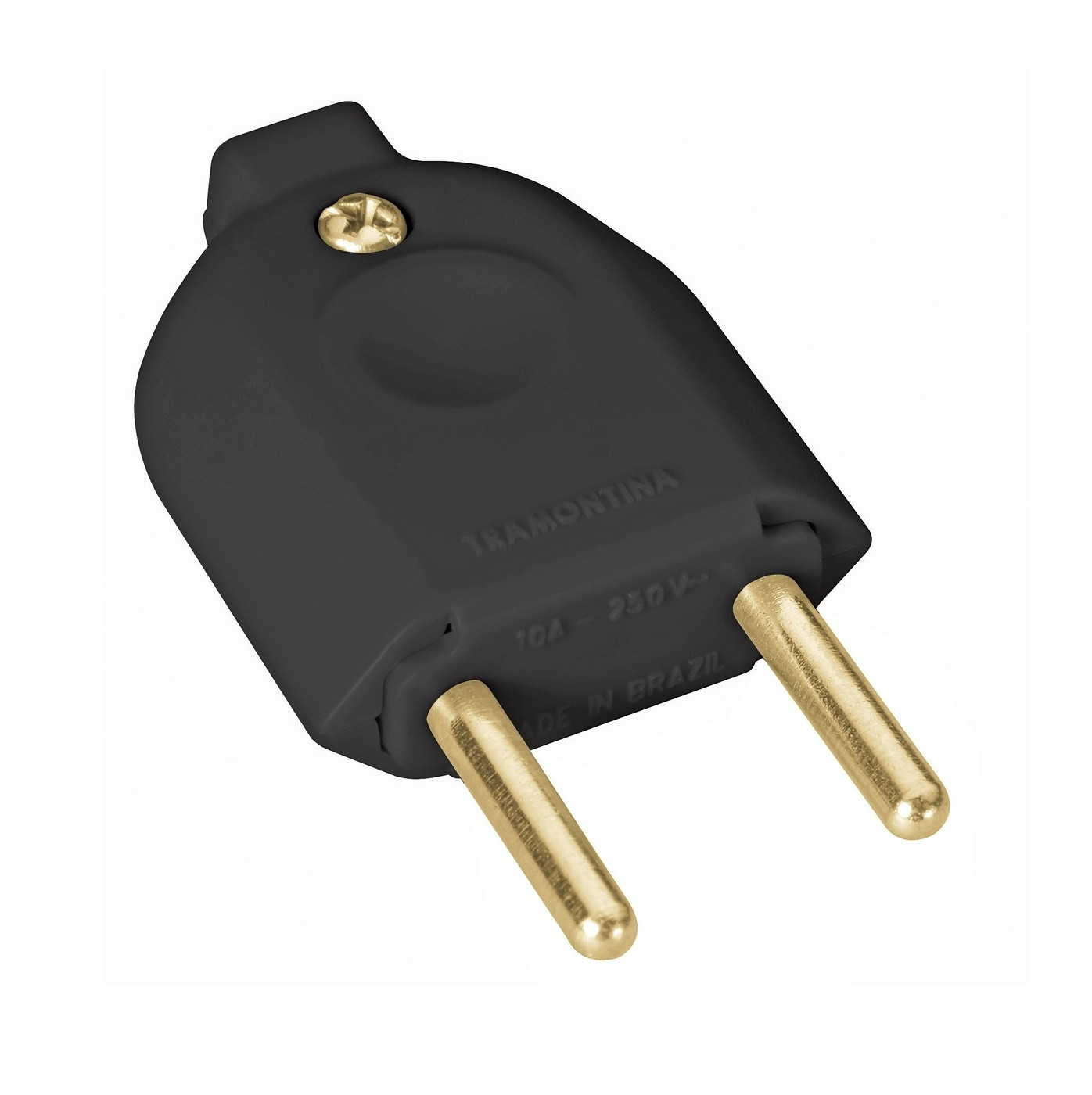 Plugue Macho Reto 2p 10a/250v Preto - Tramontina