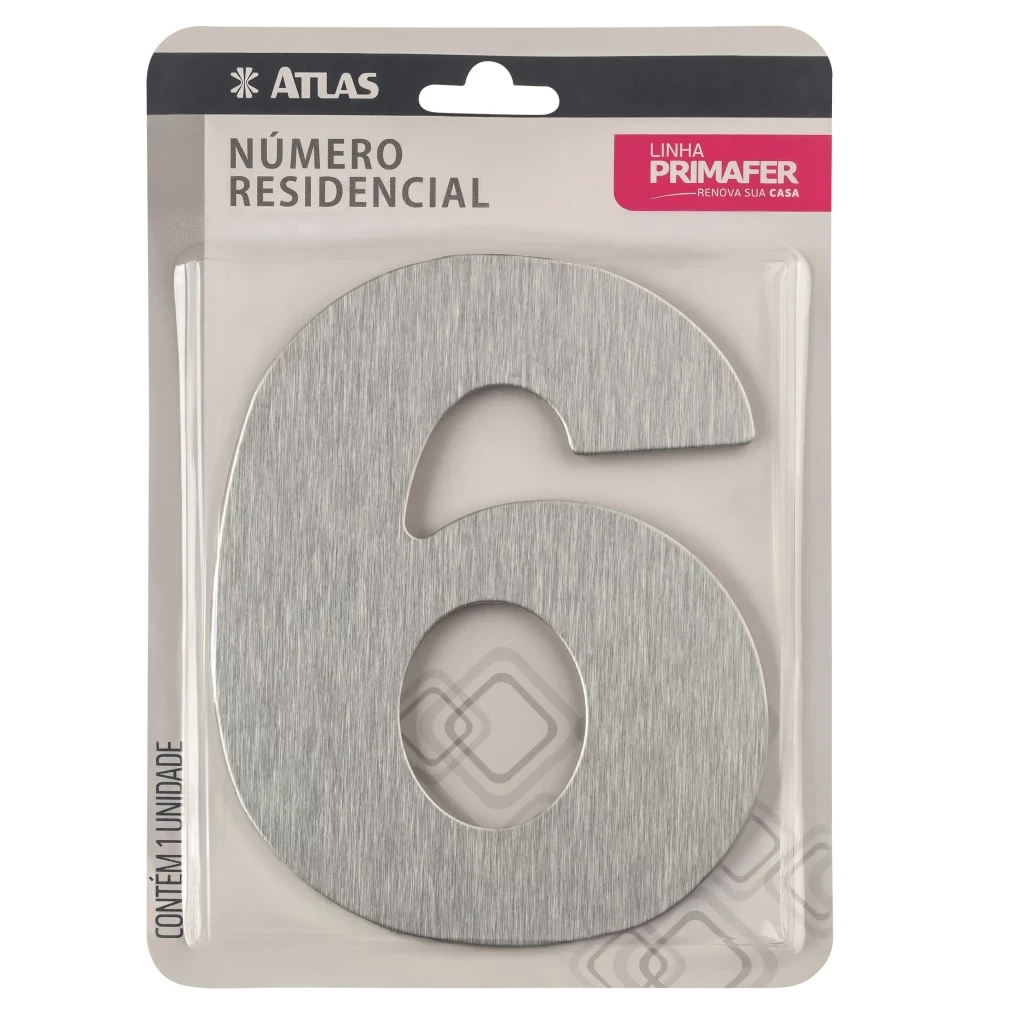 Número Residencial 6 Escovado - Atlas