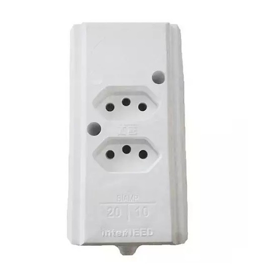 Tomada Barra Dupla 2p+t Branco 20a - Interneed