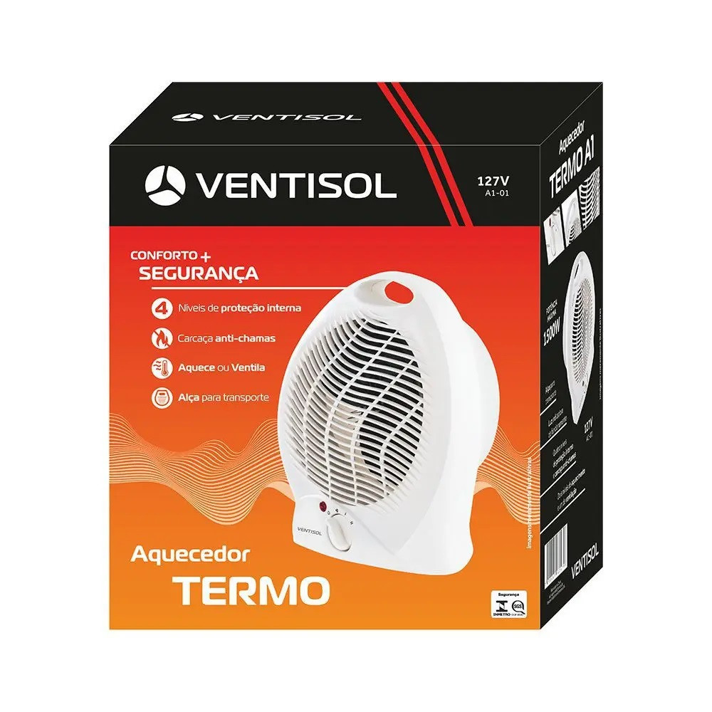 Aquecedor Doméstico Elétrico Mod A1 Branco Premium 127v - Ventisol