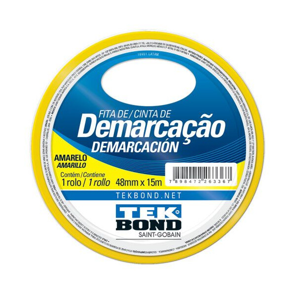 Fita de Demarcação Amarela 48mm X 15m Tekbond - Tekbond