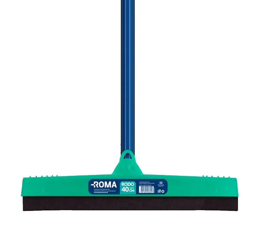 Rodo Plástico com Eva Duplo 40cm e Cabo - Roma