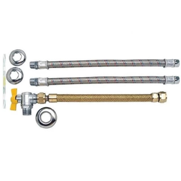 Kit Aquecedor Trancado Inox (água) + Tomback (gás) 1/2"x 40c
