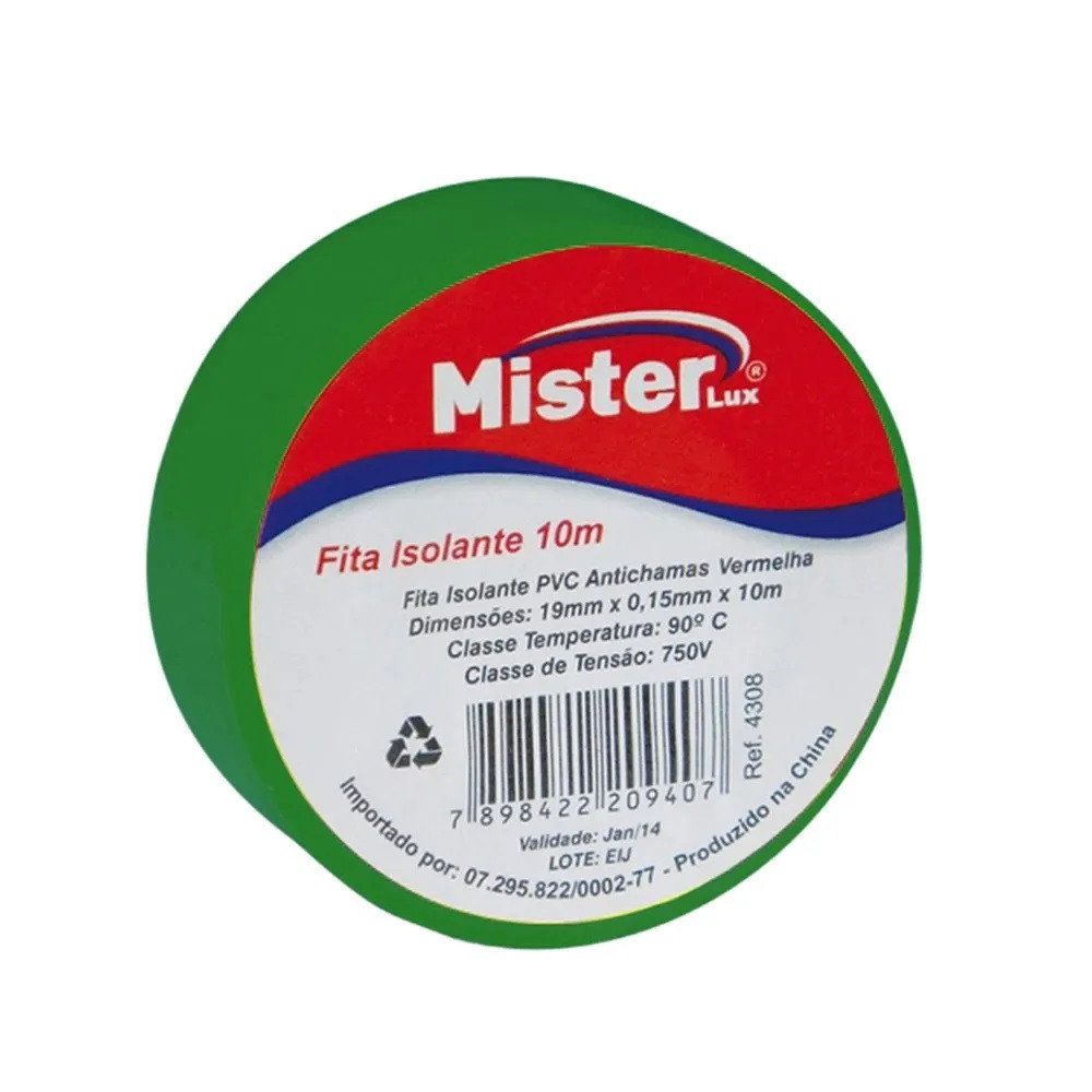 Fita Isolante Verde 10m - G20 Mister