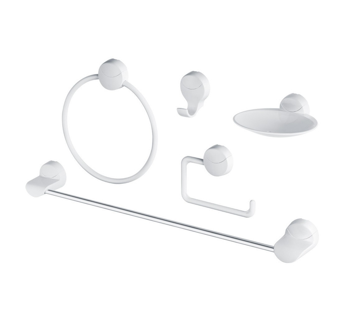 Kit Acessórios para Banheiro 5 Peça Lavello Branco - Herc